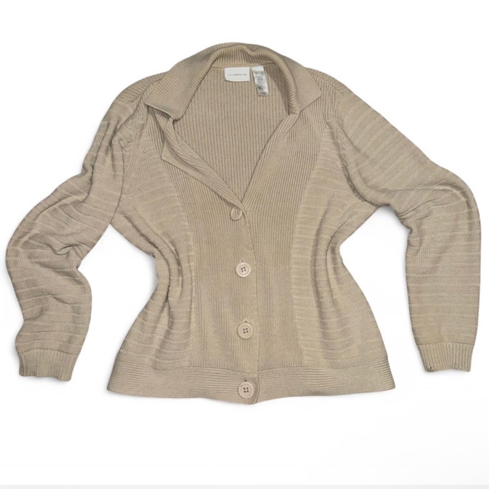VINTAGE Beige Button-Up Women's Sweater